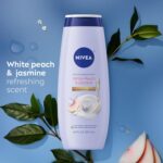 NIVEA Nourishing Shea Butter Body Wash, 20 Fl Oz Bottle Refreshing White Peach and Jasmine Scented Body Wash, 20 Fl Oz Bottle, Skin Care Set with Provitamin B5 and Vitamin E by NIVEA