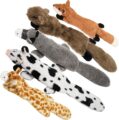 Nocciola Dog Squeaky Toys, 5 PCS Crinkle Plush Dog Toys, No Stuffing Dog Toys for Small Medium Large Dogs, Stuffless Puppy Toys for Boredom by Nocciola