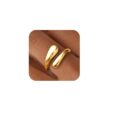 Non Tarnish Gold Chunky Rings for Women, Gold Statement Dome Rings Stacking Silver, Adjustable Mens Eternity Wedding Band Mixed Metal Jewelry Size 3-13 by Poxtex