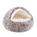 NOYAL Round Hooded Donut Dog Bed for Small & Medium Pets – Plush Fluffy Anti-Anxiety Cat Cave Bed with Cover by NOYAL