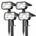 NYMPHY Solar Lights Outdoor Waterproof IP68, 56 LED 3 Lighting Modes Solar Powered Garden Yard Spot Solar Lights for Outside Landscape- 4 Pack (Cool White) by NYMPHY