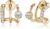 Obidos 14K Gold Plated Triple Huggie Illusion Stud Earrings | Double Huggie Hoop Earrings for One Hole | Gold Hoop Earrings for Women | Drop earrings by Obidos