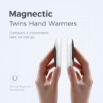 OCOOPA Magnetic Rechargeable Hand Warmers 2 Pack, Ultrathin Electric Handwarmers, Portable Pocket-Sized Heater, for Men, Women Purse Must Haves, Union UT3 Lite by OCOOPA