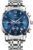 OLEVS Men’s Stainless Steel Chronograph Watch, Big Face Gold Silver Black Tone Easy to Read Analog Quartz Watch, Luxury Waterproof Date Diamond Roman Arabic Numerals Dial Dress… by OLEVS