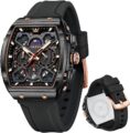 OLEVS Mens Watches Stylish Chronograph Waterproof Luminous Silicon Strap Multifunction Watches for Men Business White Men Wrist Watch by OLEVS