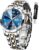 OLEVS Watch for Men Diamond Business Dress Analog Quartz Stainless Steel Waterproof Luminous Date Two Tone Luxury Casual Wrist Watch by OLEVS