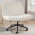 OLIXIS Criss Cross Chair with Wheels Wide Cross Legged Office Desk Vanity Chair Comfy Fabric Armless Adjustable Swivel for Home Computer Task Fabric Beige by OLIXIS