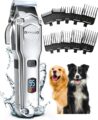 oneisall Dog Clippers for Grooming for Thick Heavy Coats/Low Noise Rechargeable Cordless Pet Shaver with Stainless Steel Blade/Waterproof Dog Shaver for Dogs Pets and Animals… by oneisall