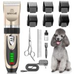 oneisall Dog Clippers Low Noise, 2-Speed Quiet Dog Grooming Kit Rechargeable Cordless Pet Hair Clipper Trimmer Shaver for Small and Large Dogs Cats Animals (Gold) by oneisall
