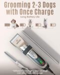 oneisall Dog Clippers Low Noise, 2-Speed Quiet Dog Grooming Kit Rechargeable Cordless Pet Hair Clipper Trimmer Shaver for Small and Large Dogs Cats Animals (Gold) by oneisall