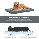 Orthopedic Dog Bed for Large Dogs, Outdoor Waterproof Dog Bed Washable Pet Bed for Large Sized Dogs with Egg Crate Foam Pet Bed Mat, Removable Oxford Cooling Cover, Grey by Tail Stories