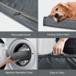 Orthopedic Dog Bed for Large Dogs, Outdoor Waterproof Dog Bed Washable Pet Bed for Large Sized Dogs with Egg Crate Foam Pet Bed Mat, Removable Oxford Cooling Cover, Grey by Tail Stories