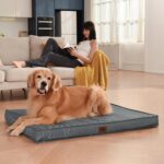 Orthopedic Dog Bed for Large Dogs, Outdoor Waterproof Dog Bed Washable Pet Bed for Large Sized Dogs with Egg Crate Foam Pet Bed Mat, Removable Oxford Cooling Cover, Grey by Tail Stories