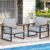 Outdoor Chairs Set of 2, Outdoor Furniture Set, Outdoor Conversation Chair Sets for Balcony Backyard Park Garden, Light Grey by COMLAX FIELD