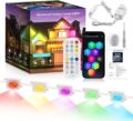 Outdoor Permanent Lights for House 100ft, Smart Halloween Lights with 60LEDs RGB IP67 Waterproof, Support with Alexa &Google Assistant Smart Voice Control,Sync to Music, DIY… by ADLEDQYGD