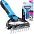 Pat Your Pet Deshedding Brush – Double-Sided Undercoat Rake for Dogs & Cats – Shedding Comb and Dematting Tool for Grooming, Extra Wide by Pat Your Pet