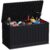 Patiowell 150 Gallon Large Outdoor Storage Box, Waterproof Deck Box with Fixed Divider, Lockable and Durable Patio Storage Solution for Patio Furniture and Garden Tools (Black) by Patiowell