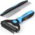 Pet Grooming Combo – Blue Deshedding Brush with Metal Comb for Detangling and Dematting Long, Matted Fur on Cats and Dogs by Docrok
