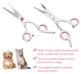 Petsvv 7.5" Curved Dog Grooming Scissors with Safety Round Tips, Light Weight Professional Pet Grooming Shears Stainless Steel for Dogs Cats Pets by KASIYLUX