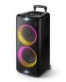 Philips X5206 bluetooth party speaker, portable with wheels, exciting light show, karaoke machine with microphone and Guitar Input, powerful bass & subwoofer, long playtime,… by PHILIPS