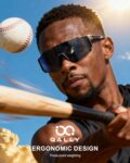 Polarized Sports Sunglasses for Men, UV400 Protection Mens Sunglasses Wrap Around Sun Glasses for Cycling Running by QALLY