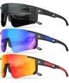 Polarized Sports Sunglasses for Men, UV400 Protection Mens Sunglasses Wrap Around Sun Glasses for Cycling Running by QALLY