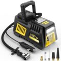 Portable Tire Inflator Digital Air Compressor 12V DC Tire Air Pump Car Accessories with Auto Shut-Off Function, Emergency LED Light, Carrying Case, Set of Nozzle Adaptors for… by FBK