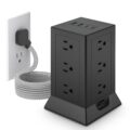 Power Strip Tower with Multiple Outlets, 6.5 Ft Extension Cord Flat Plug with 12 AC Outlets 4 USB Ports (2 USB C), Power Tower Surge Protector with Individual Switches for Home… by Hozzx