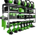 Power Tool Organizer Wall Mount, 4 Layers Tool Storage Rack with 8 Cordless Drill Holders, Power Tool Shelf Loads 400lbs for Garage, Warehouse, Workshop, Gifts for Men, Husband… by STYNGT