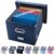 PRANDOM File Organizer Box – Set of 1 Collapsible Decorative Linen Filing Storage Hanging File Folders with Lids Office Cabinet Letter/Legal Size Navy Blue (17x14x11.2 inch) by PRANDOM