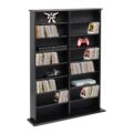 Prepac 2 Column Display Cabinet Media Storage, 38.75″ Wide, Black by Prepac