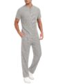 PrinStory Men’s Short Sleeve Outfits Waffle Knit Henley Shirt and Pants Set Casual 2 Pieces Summer Tracksuits with Pockets by PrinStory
