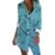 Printed Shirt Dress for Women Long Sleeve Shirt Boho Fashion Loose Vacation Beach Shirts Swimsuit Coverups by ZERAOKE
