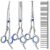 Professional 4 in 1 Dog & Cat Grooming Scissors Kit with Safety Round Tips,Sharp & Durable,Dog Shears for Grooming – Includes Straight, Curved, Thinning Scissors and Comb -… by Saccison