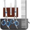 Professional 4 in 1 Dog Grooming Scissors Kit with Safety Round Tips, Sharp and Durable Pet Grooming Shears for Dogs and Cats. by WFOEJEJ