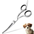 Professional Curved Dog Grooming Scissors with Rounded Tips, Cat Shears, 4CR Stainless Steel Curved Blades, Pet Home Grooming Tools by Jaasuee