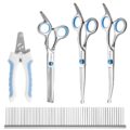 Professional Dog Grooming Scissors with Safety Round Tips, 5 in 1 Dog Grooming Scissors Kit, 4CR Stainless Steel Professional Pet Grooming Shears for Dogs/Cats, Sharp and… by SCEDREAM