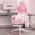 PUKAMI Pink Gaming Chair Cute with Cat Ears and Cat Paw Lumbar Cushion, Ergonomic Computer Chair for Girl with Footrest and Headrest, Comfortable Reclining PC Game Chair for… by PUKAMI