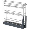 Pull Out Spice Rack for Narrow Cabinet (5.9″ W X 19.7″ D), Heavy Duty 3 Tier Narrow PullOut Cabinet Organizer and Slide Out Shelves for Inside Base Cabinets, Filler Pantry Storage by JOWBOOW