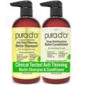 PURA D’OR Anti-Thinning Biotin Shampoo & Deep Moisturizing Conditioner Original Gold Label Set (16oz x2) Natural Earthy Scent, CLINICALLY TESTED Effective Results, Hair… by PURA D’OR