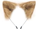 QinRuan Cat Fox Faux Fur Ears Headband Cute Halloween Fancy Dress Cosplay Handmade Animal Furry Ears Hair Hoop by QinRuan