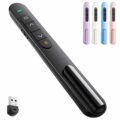 QUI Presentation Clicker for PowerPoint, RF 2.4GHz USB Wireless Presenter Remote with Volume Control, PowerPoint Clicker Slide Advancer for Mac, Windows, Laptop, Keynote by QUI