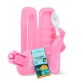 RADIUS Vacation Pastel Bundle, Includes Left Handed Big Brush with Replaceable Head, Toothbrush Travel Case, DOC Toothbrush Holder, Anywhere Travel Floss Packette, Pink, 4 Piece… by RADIUS