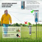Rain Gauge Outdoor, Upgraded Accurate Rain Gauges Outdoors Best Rated, Freeze Proof Thickened Transparent Plastic Rain Measure Gauge for Yard, Adjustable Height Large Rain... by Asenron