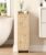 Rattan Small Bathroom Cabinet with 2 Doors, Narrow Toilet Paper Storage Cabinet, Bathroom Organizer for Small Spaces, Wooden Slim Corner Floor Unit with Adjustable Shelves,… by Akxomel