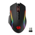 Redragon M810 Pro Wireless Gaming Mouse, 10000 DPI Wired/Wireless Gamer Mouse w/Rapid Fire Key, 8 Macro Buttons, 45-Hour Reliable Power Capacity and RGB Backlit for PC/Mac/Laptop by Redragon