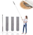 Retractable Gap Dust Cleaner with 3 Reusable Microfiber Dusting Cloths, Under Appliance/Refrigerator/Furniture Cleaning Tool with 100” Extension Pole, Washable Flat Gap Cleaning… by oosofitt