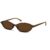 Retro Oval Sunglasses for Women Chic Cat Eye 90s Sunnies Lightweight Narrow Shades Trendy UV protection Sun Glasses by GUVIVI