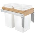 Rev-A-Shelf Top Mount Double Pullout Under Cabinet 27 Quart Kitchen Trash Cans with 150 Pound Rated Full-Extension Slides, 4WCTM-15DM2 by Rev-A-Shelf