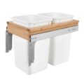 Rev-A-Shelf Top Mount Double Pullout Under Cabinet 27 Quart Kitchen Trash Cans, 150 Pound Rated Full-Extension Slides, 4WCTM-15DM2-343-FL by Rev-A-Shelf
